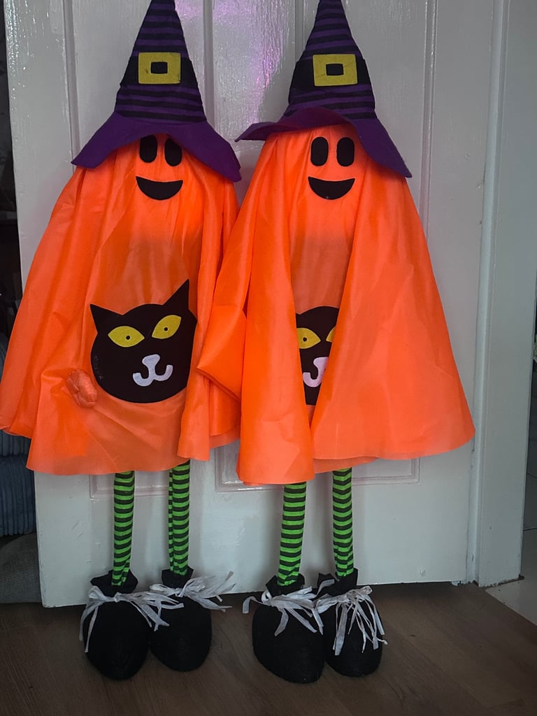 image for Set of 2 large pumpkin ghosts 