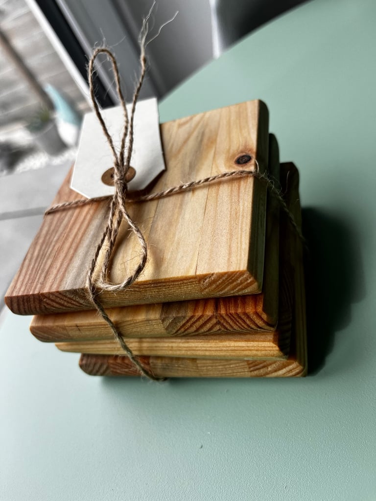 image for Handmade “5 county cheese” pallet wood coasters 