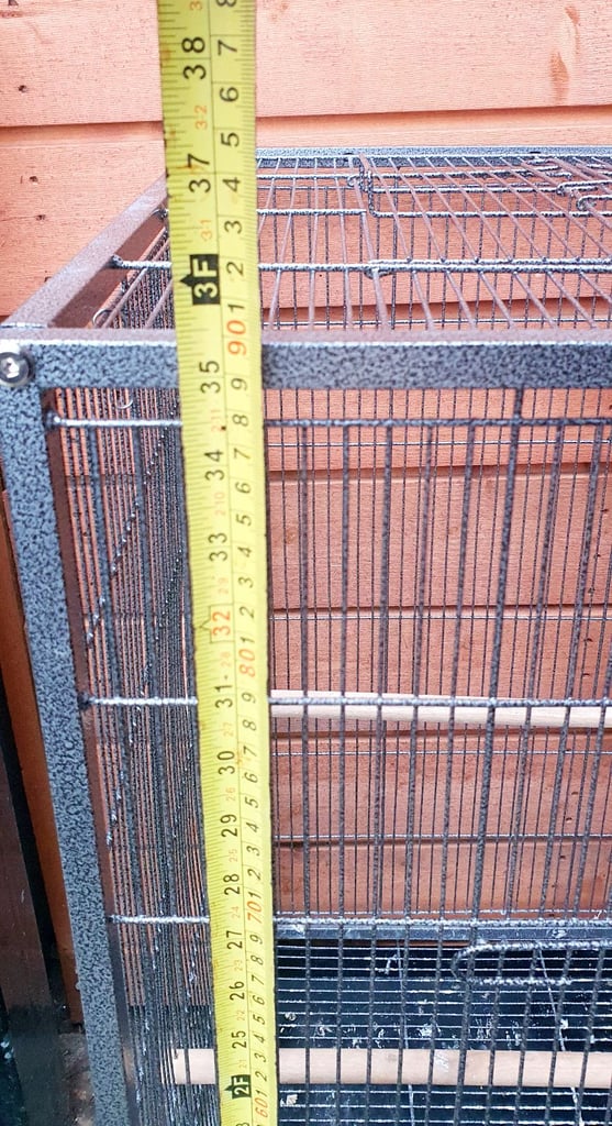 Bird parakeet parrot cage on wheels open top