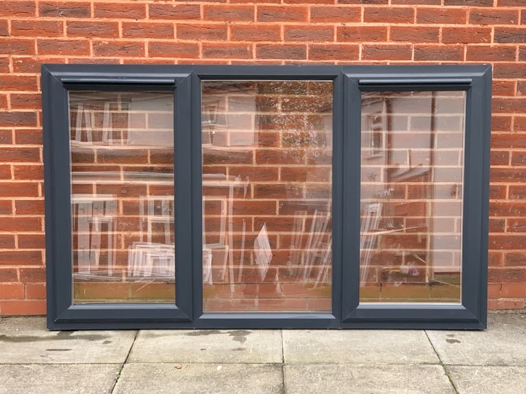 UPVC DOUBLE GLAZED ANTHRACITE GREY WINDOW SIDE OPENERS NEW 183cm WIDE 110cm High