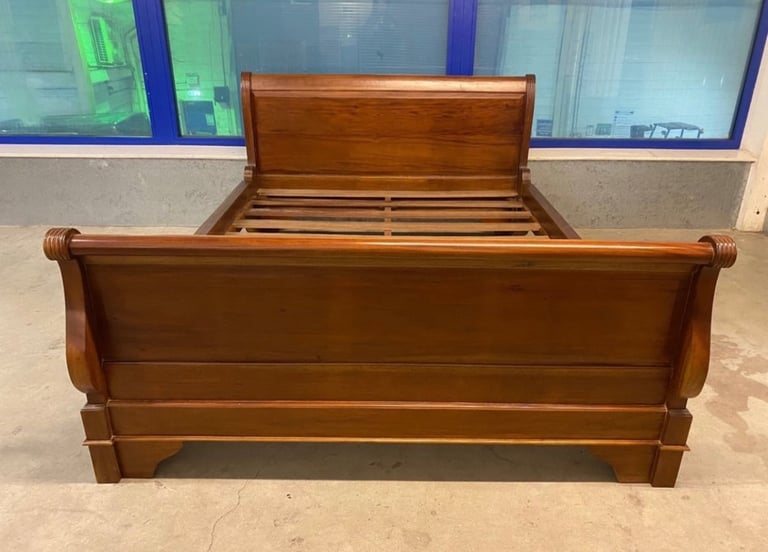 Solid Teak sleigh King size bed frame 