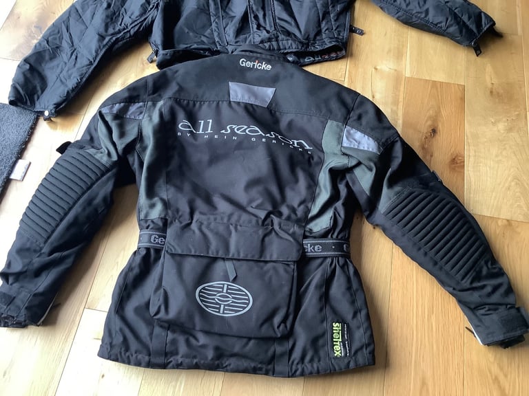 Woman’s small hein gericke all seasons motor bike jacket with attached inner jacket and protection