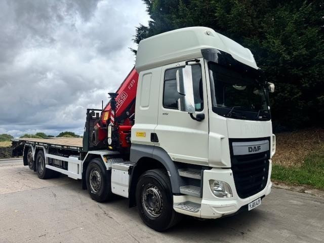 2016 DAF CF 410 E6 sleeper cab 8x2 cheese wedge beavertail Fassi F275 crane 