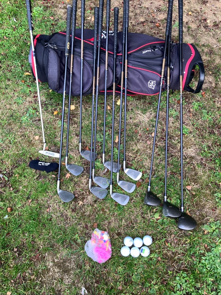 Men’s Golf Clubs Wilson Left Handed Driver 3-5 Wood 3-9 Iron Sw Pw Ping Putter