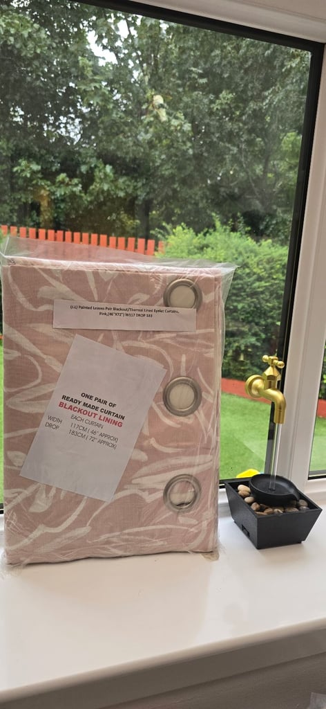 Brand new john lewis  painted  lewis  pair blackout thermal lined curtains 