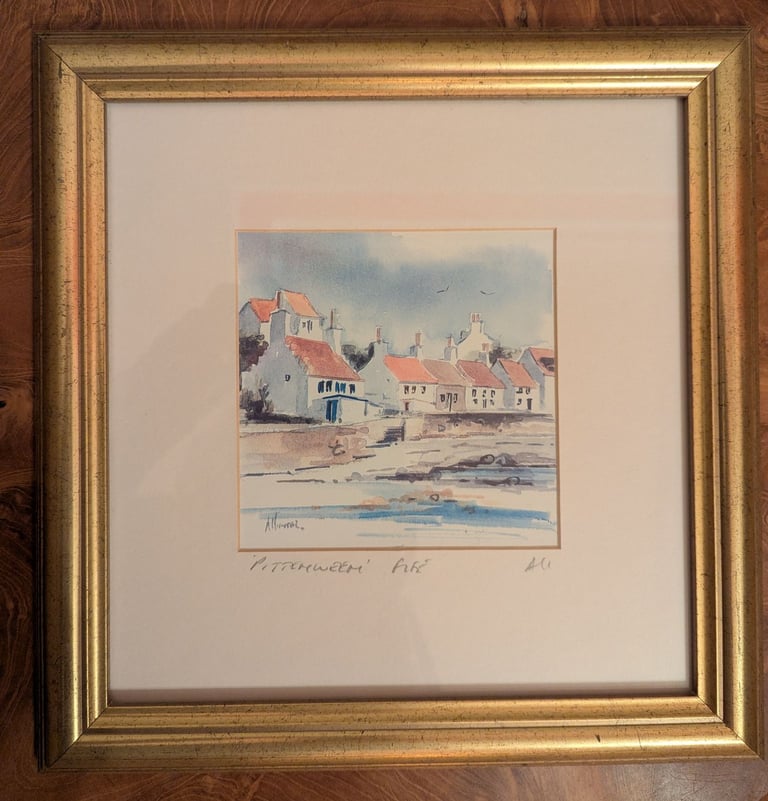 image for Framed, signed print titled 'Pittenweem' Fife