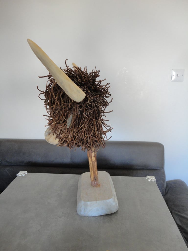 voyage maison wooden highland cow sculpture on stand 65 x 64 cms 