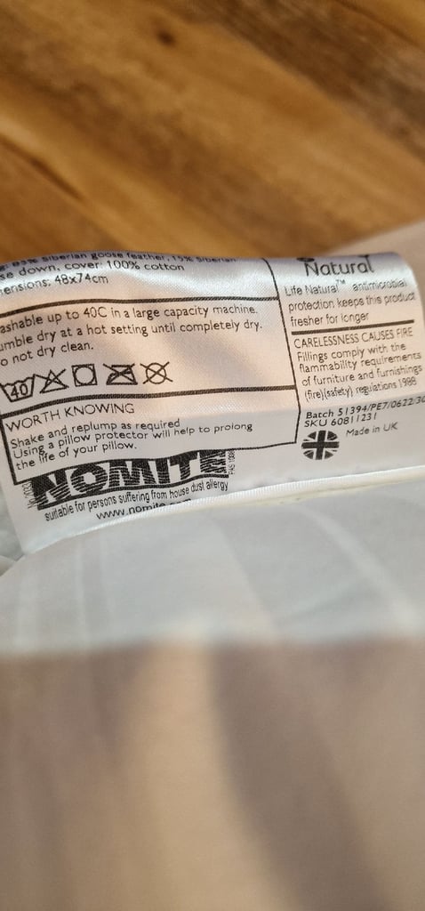 Natural collection siberian goose feather and down pillow standard medium