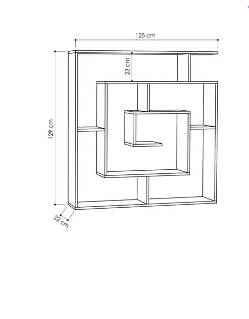 Labirent Bookcase | Modern Maze-Design Freestanding Shelf Unit