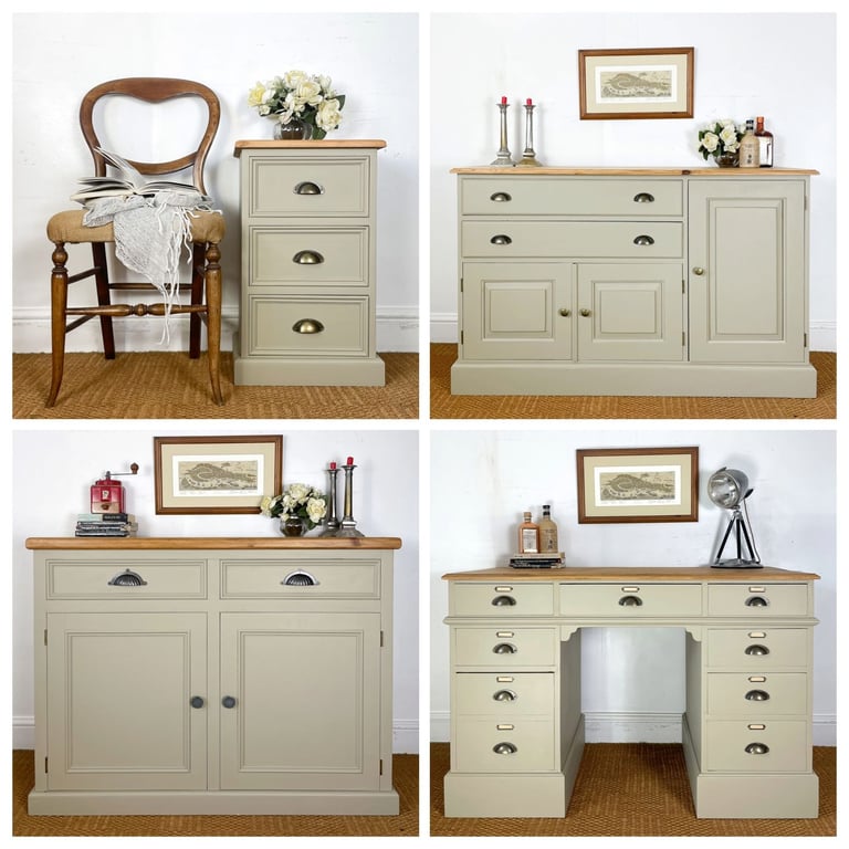 image for Selection of refurbished furniture chest of drawers, sideboards, bedside, pantry linen cupboards