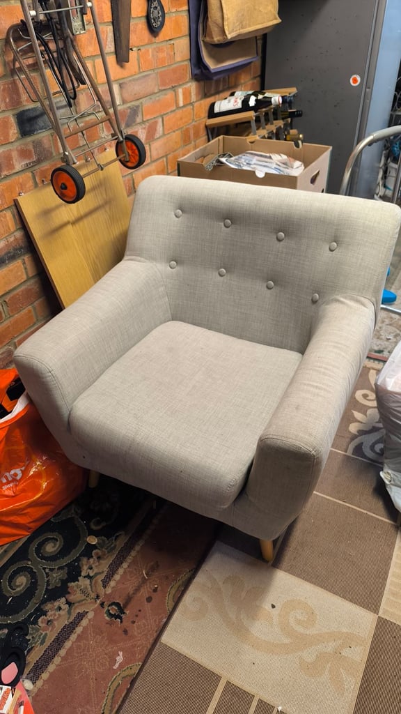 image for Grey fabric tub chair 