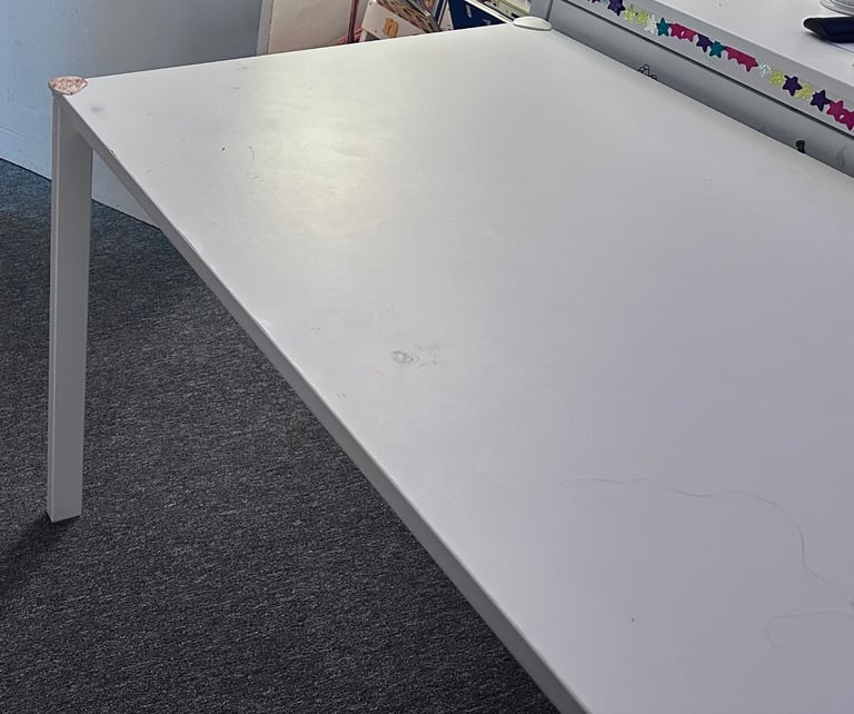 White Table with 2 Stackable Chairs – Sturdy & Easy to Clean