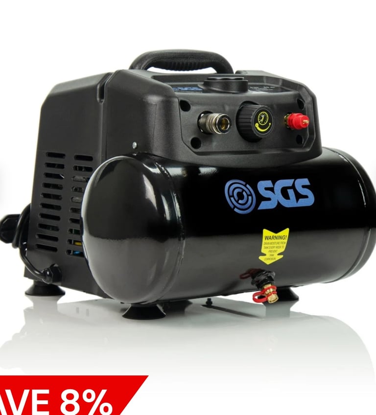 SGS Mighty Mini Direct Drive Oil-Less Air Compressor - 6.3CFM 1.5HP 6L