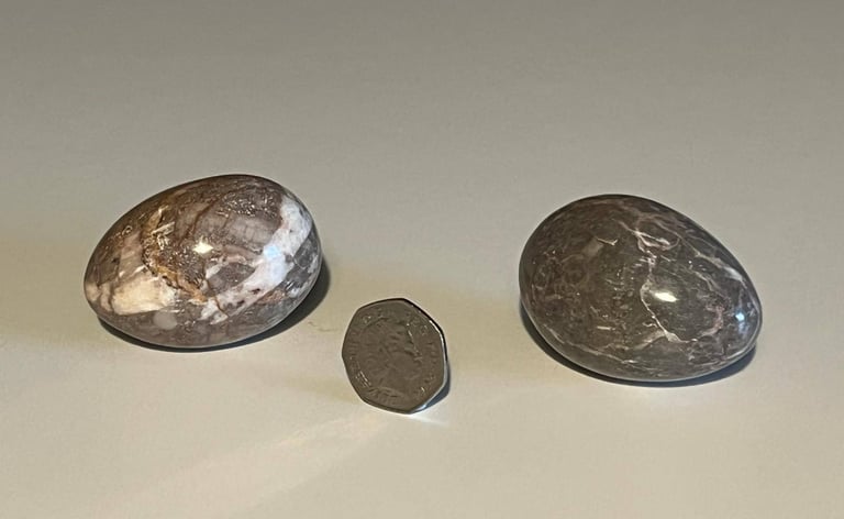 Pair of Oynx / Marble polished collectible Eggs