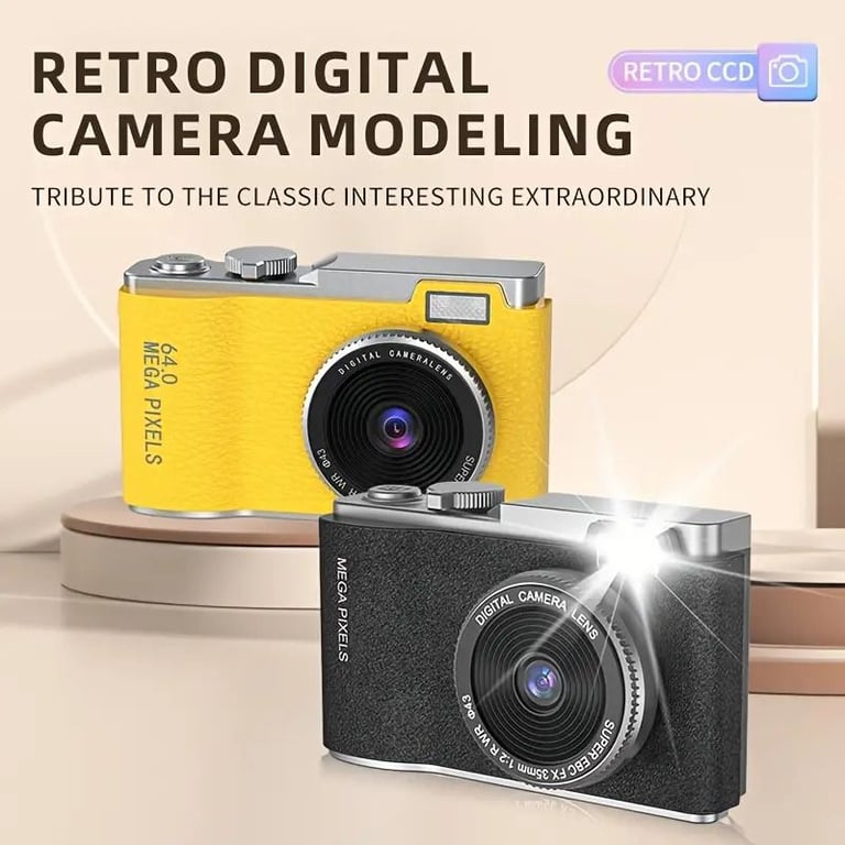 High-Definition CCD Retro Camera for Photography, Video Recording - Rechargeable for kids and gifts