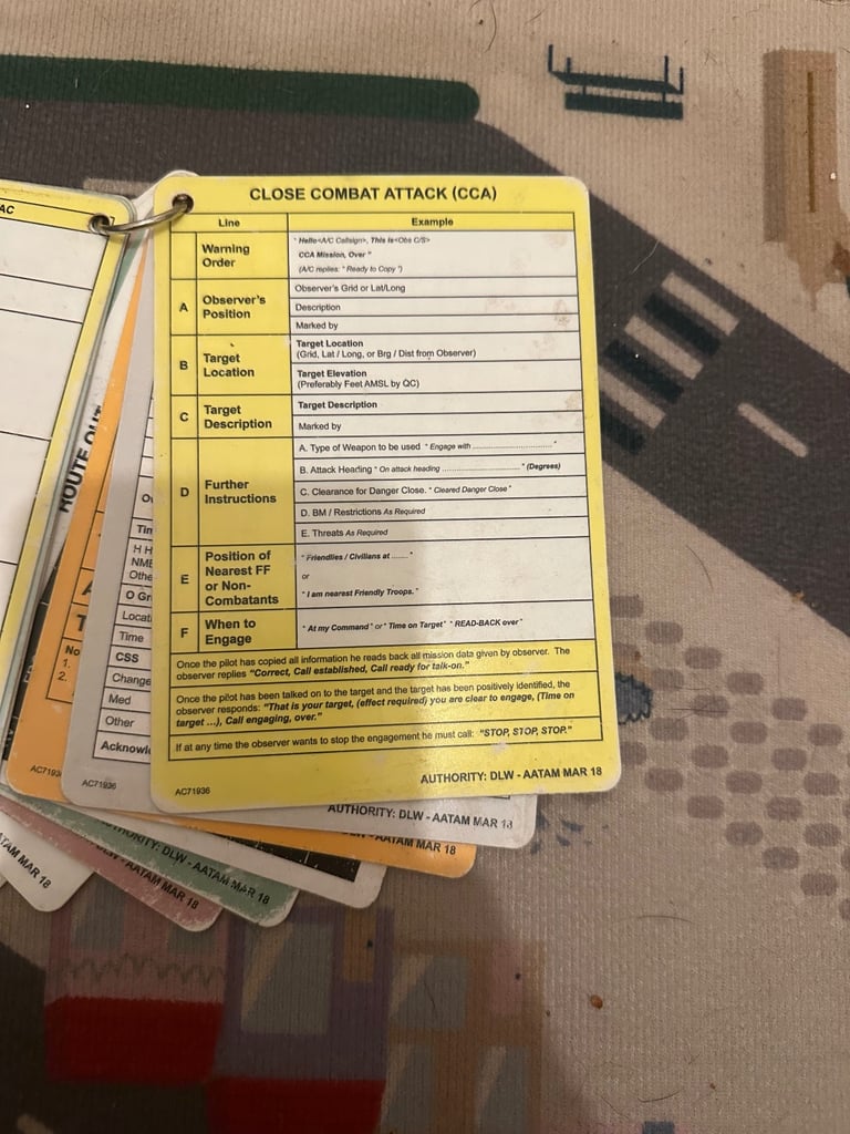 Military slates cards 