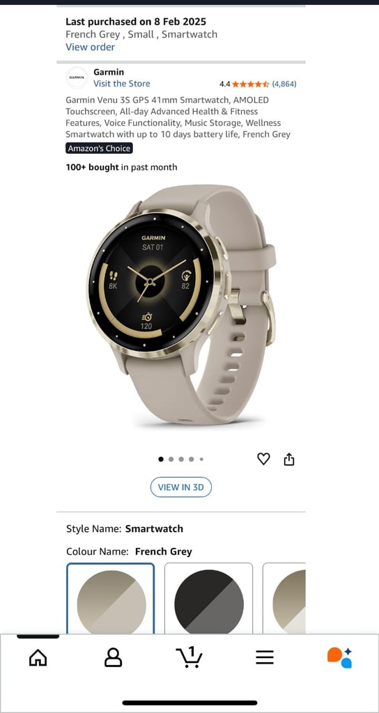 Garmin Venu 3s - French Grey/Soft Gold 