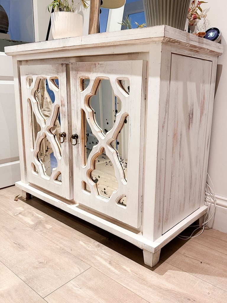 Solid wood rustic console table, storage cabinet 
