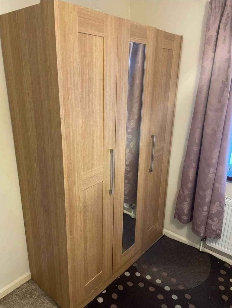 image for Really assembled Edina tall door mirrored wardrobe modern online price £431 our price £199