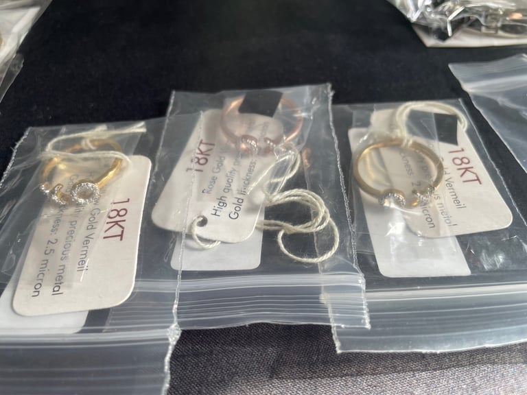 REDUCED - New Jewellery Job Lot - 18k Gold Rings, Gold Necklaces, Silver Bracelets & More