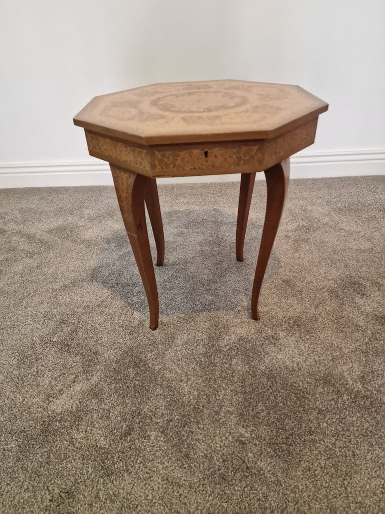 image for Marquetry musical jewellery/sewing table 