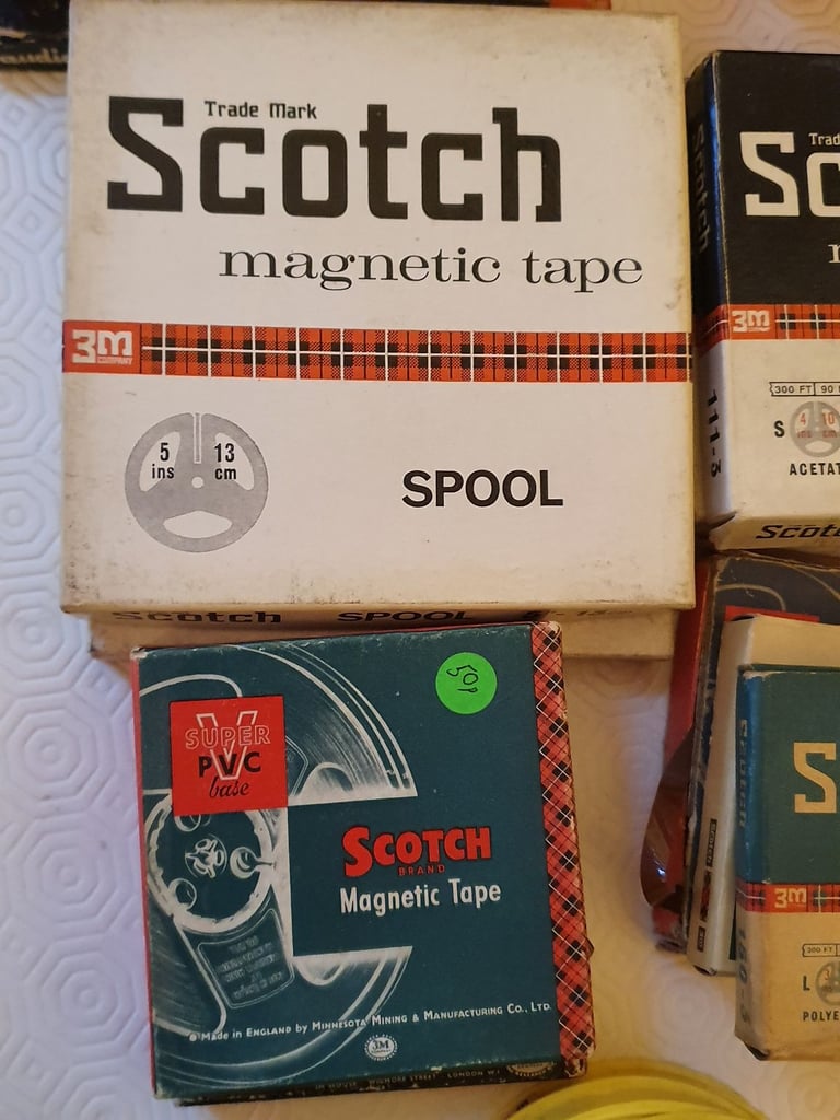 Mixed 24 + Reel to Real audio tapes, some boxed+empty spools in +outofboxes?