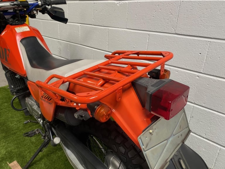 1998 JDM Suzuki DF200E enduro with large rack and headlight guard