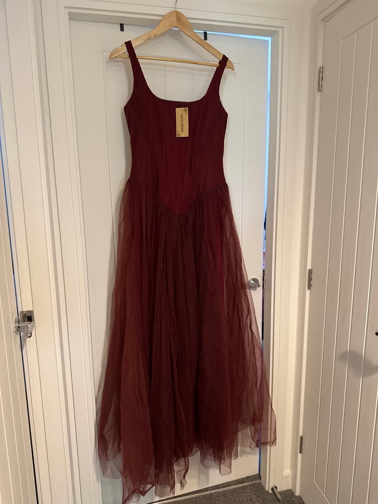 Deep red/fig bridesmaids/party dress