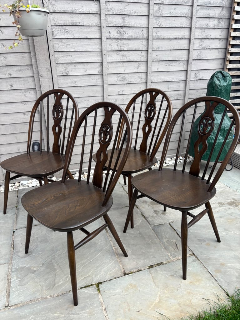 Set of 4 Ercol chairs 