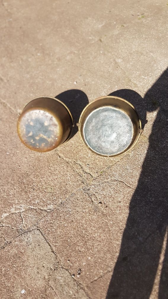 2 ANTIQUE BRASS JAM PANS