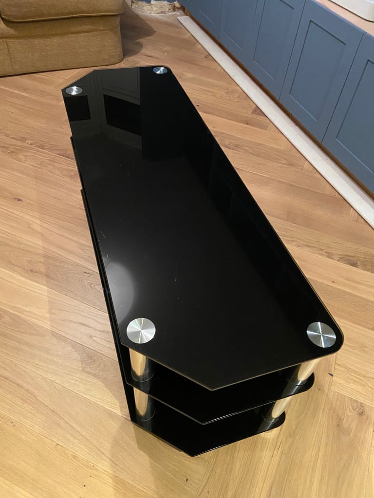 image for Black Glass TV Stand