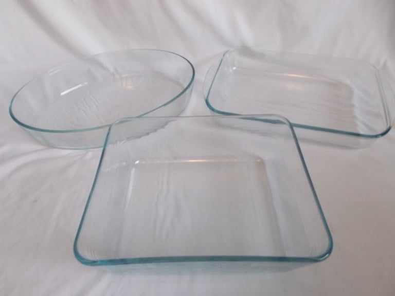 Selection 5 Large Vintage Pyrex Glass Rectangle Deep Casserole Dishes