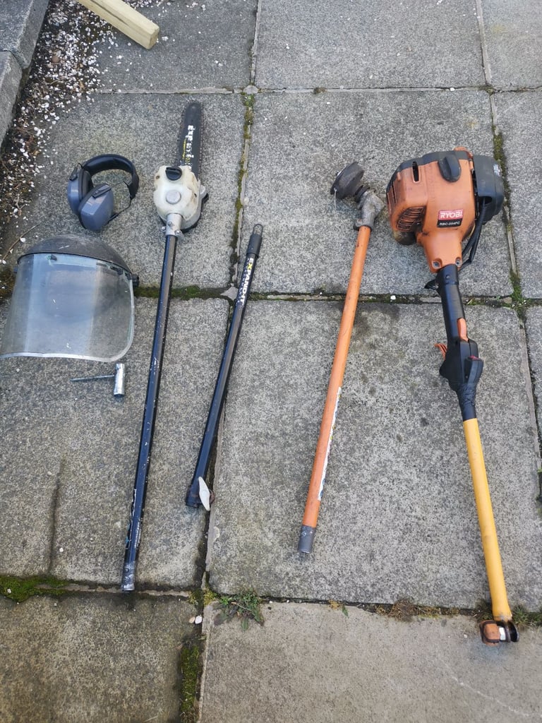 image for Ryobi 2 stroke strimmer and chainsaw pole saw