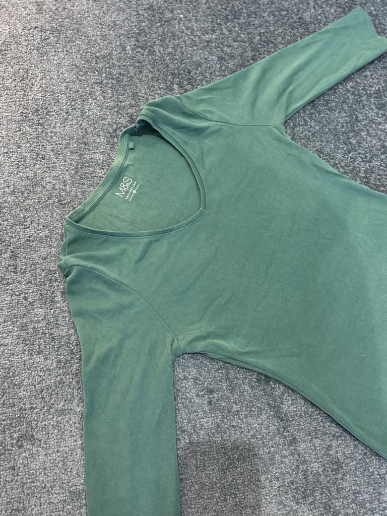 Ladies Green M&S Mid Sleeve T-Shirt