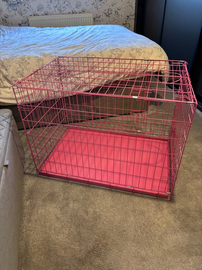 Dogs pink dog cage