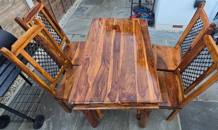 Solid wood table and chairs 