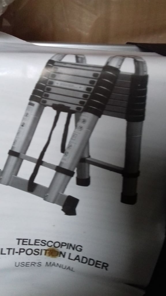 image for brand new on box aluminum ladder multi position ready for use 