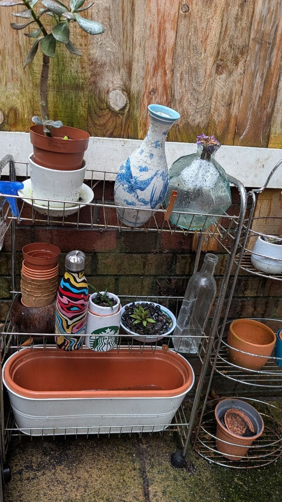 image for X2, 3 tier metal shelve+free plant pot