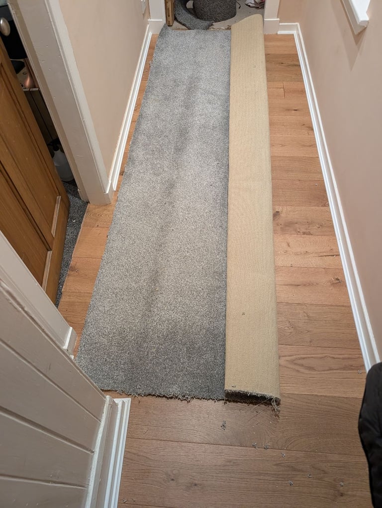 Grey carpet and underlay