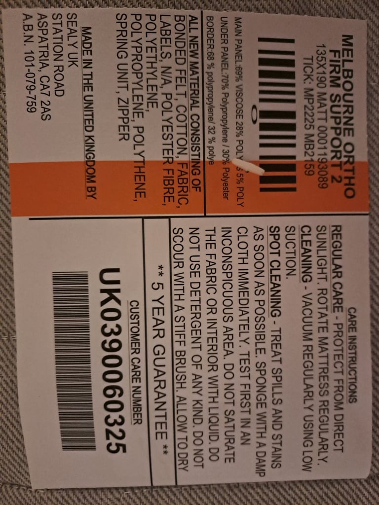 Sealy Double Mattress Excellent condition (as new) - Collection Only