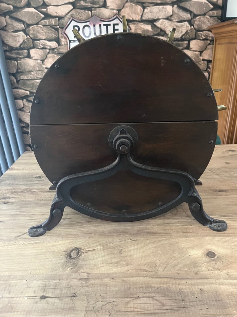 image for Antique kent tool sharpener large heavy cast iron and wood