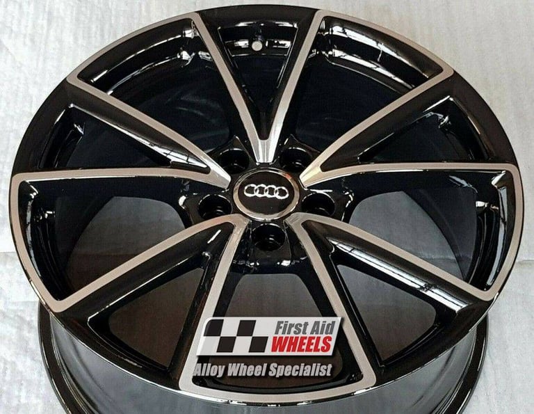 R662DBG Swap AUDI A4 S4 B9 8W 4X 19'' GENUINE GLOSS BLACK DIAMOND CUT ALLOY WHEELS
