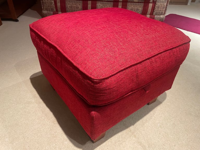 image for Red ottoman footstool