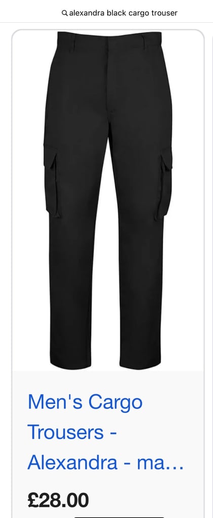 Alexandra Men’s Cargo Workwear Trousers Black Various Sizes NEW