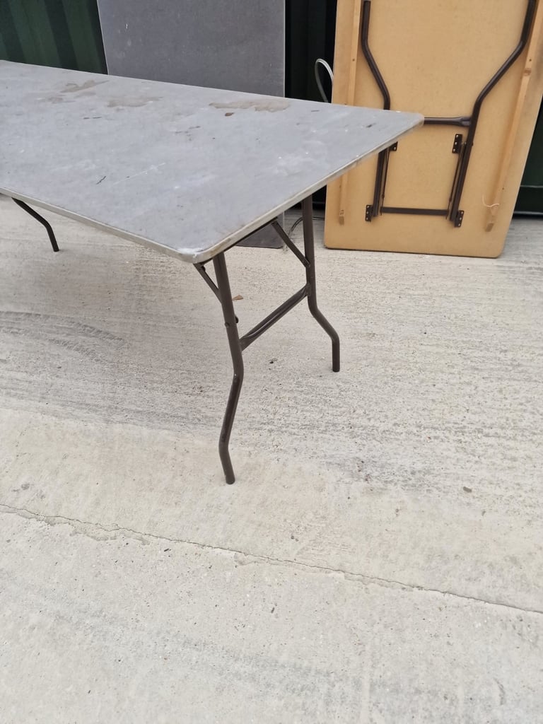 Three Good Quality Folding Trestle Tables 