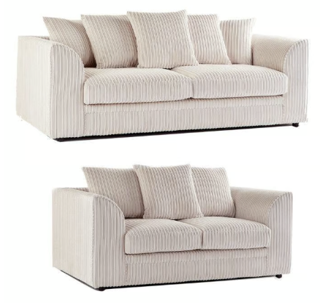 image for Brand New Dylan L Shape corner or 3+2 seater Sofa Set in Cream colour - SAME/NEXT DAY DELIVERY