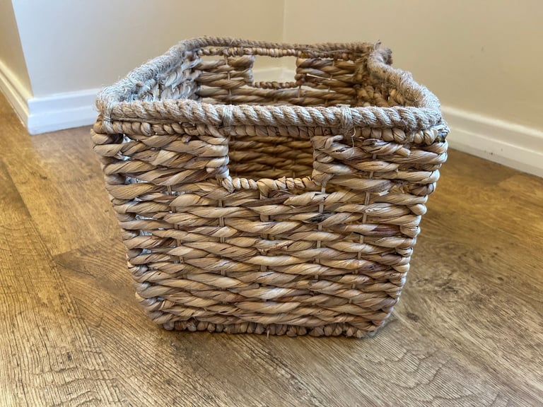 Wicker Organiser Basket, woven around sturdy metal frame
