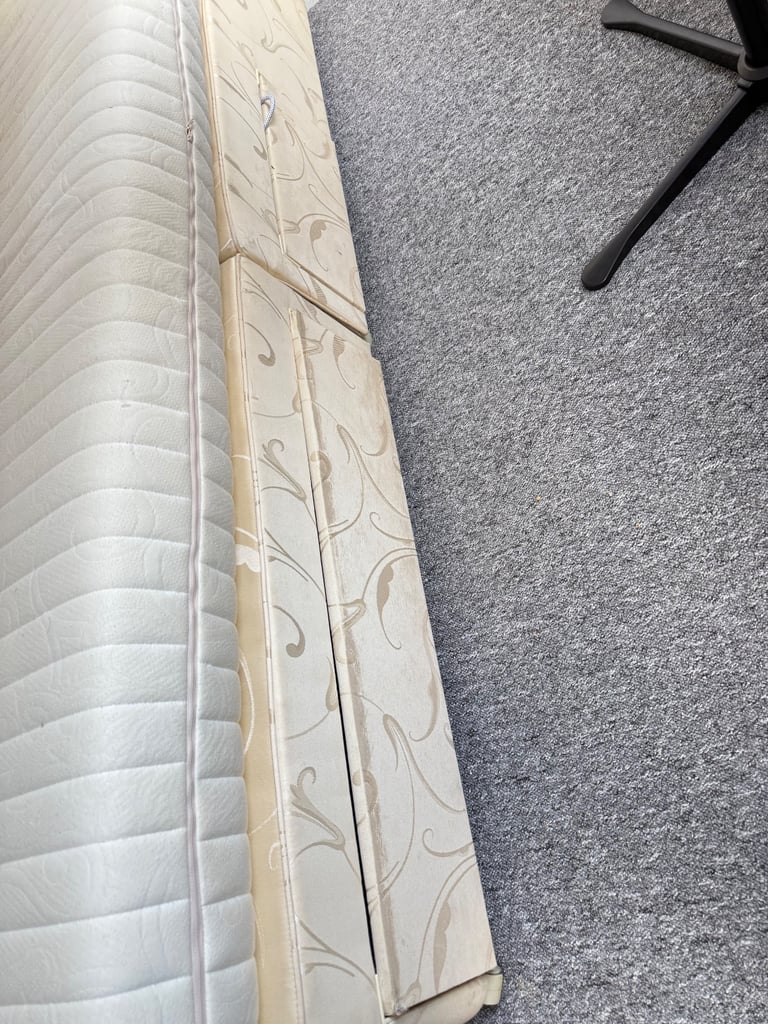 King size divan bed frame with Mattress & large storage 