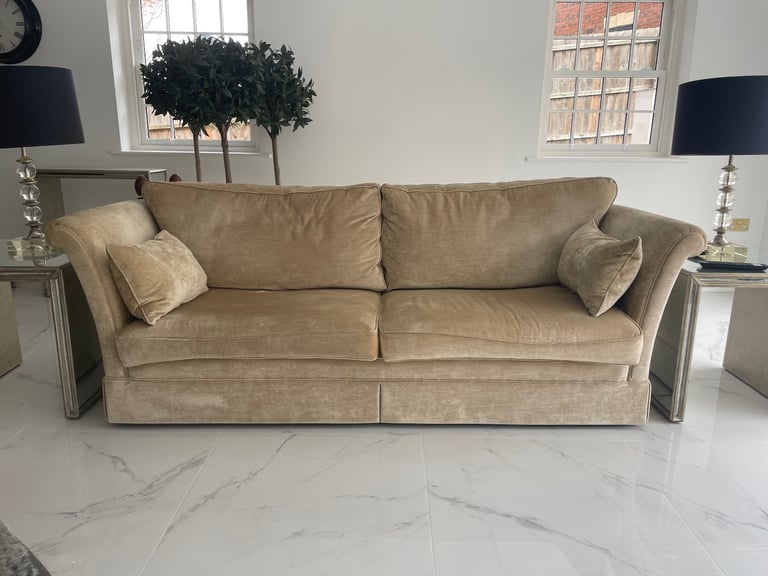 Laura Ashley knoll  crushed gold 3-4 seater sofa 