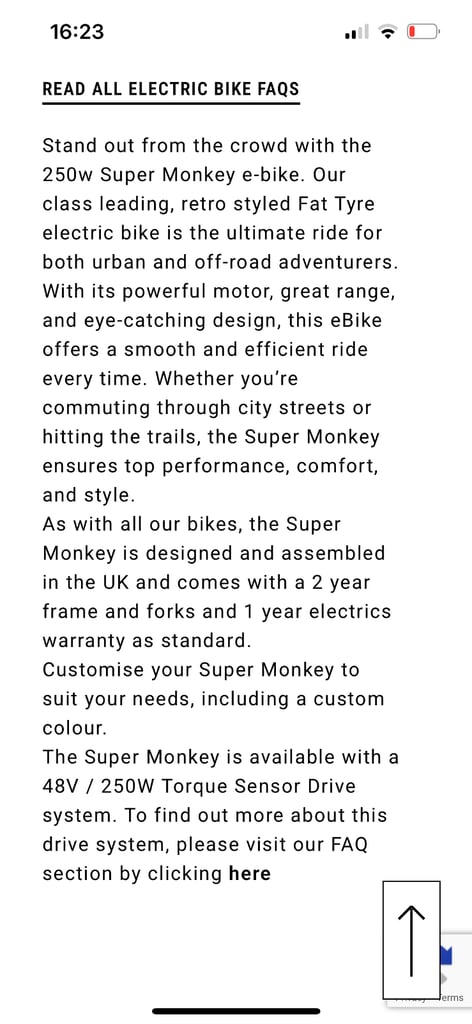 Used electric synch monkey bike 